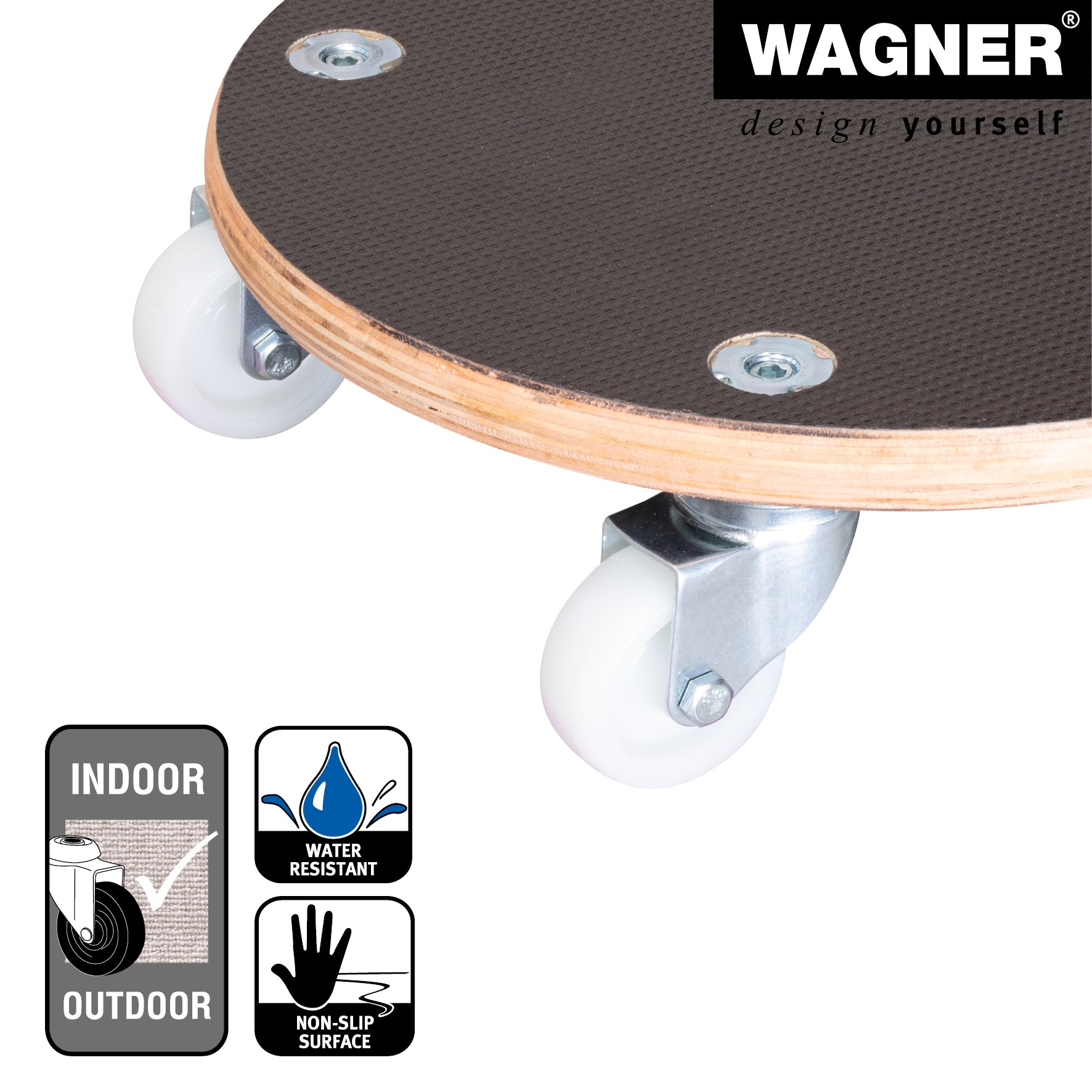 11.4" Black Round MaxiGrip Plant Caddy