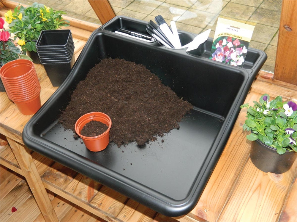 Compact Tidy Tray Black with Shelf