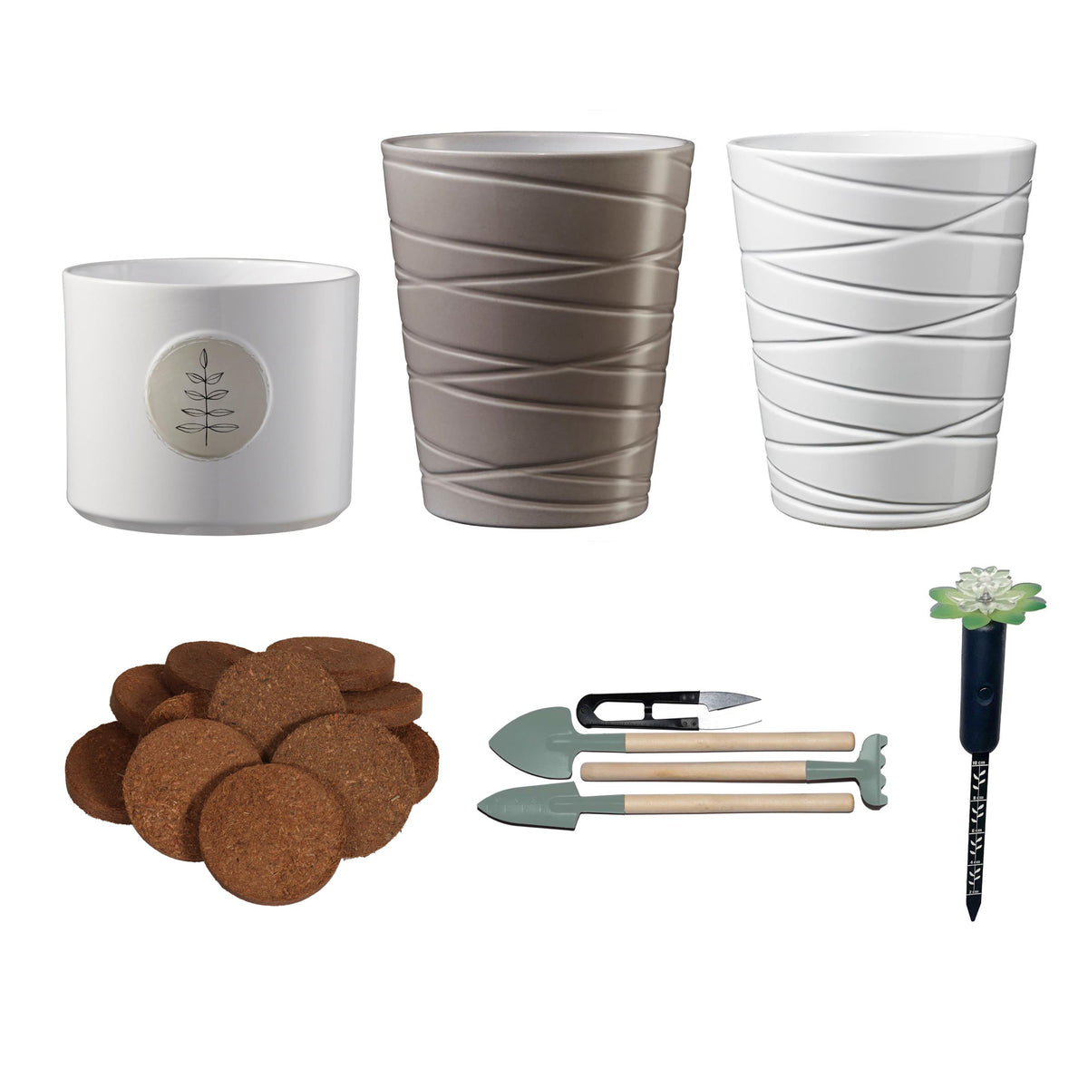 White Botanic Ceramic Indoor Pottery Kit
