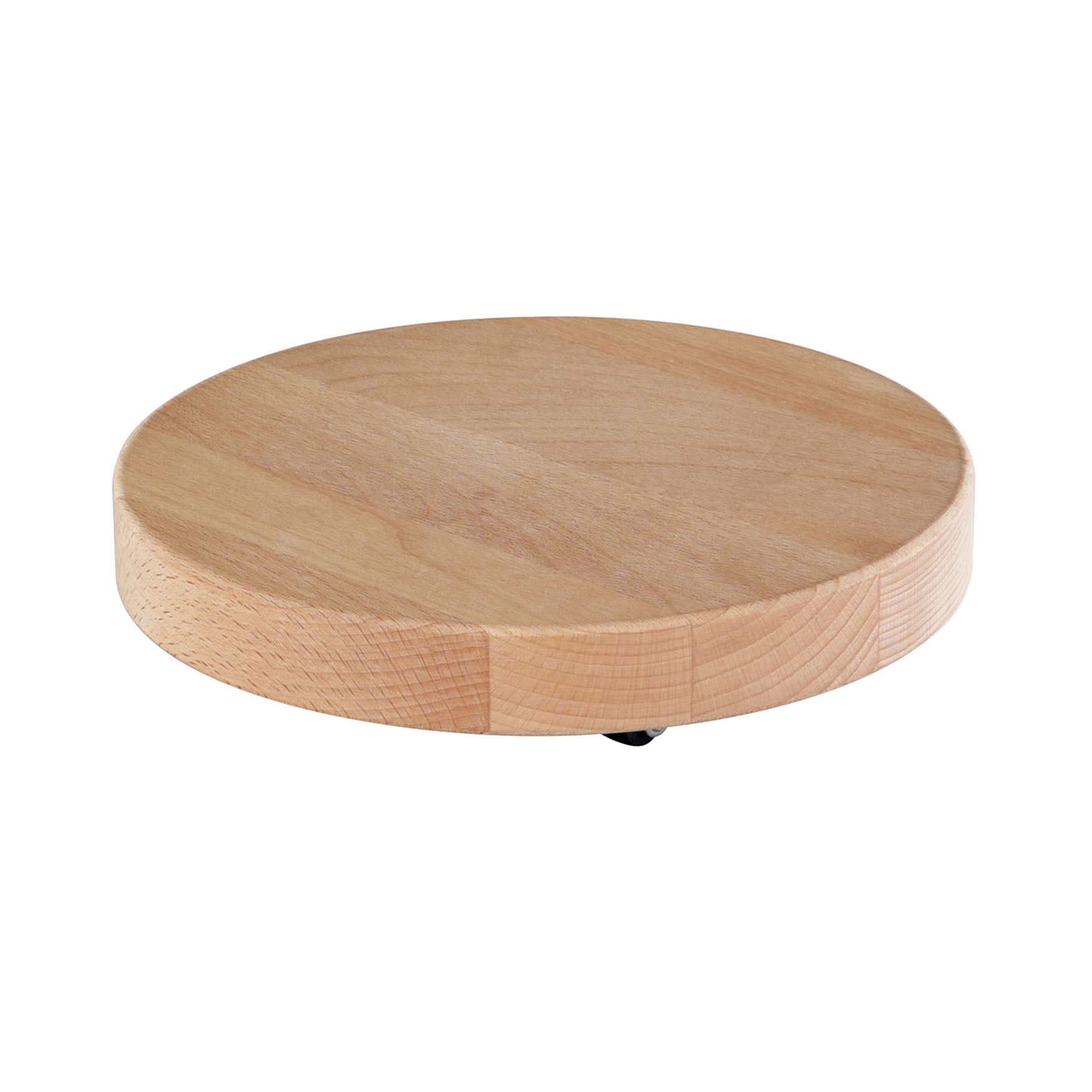 10" Natural Round Wooden Plant Caddy w/No-Show Casters