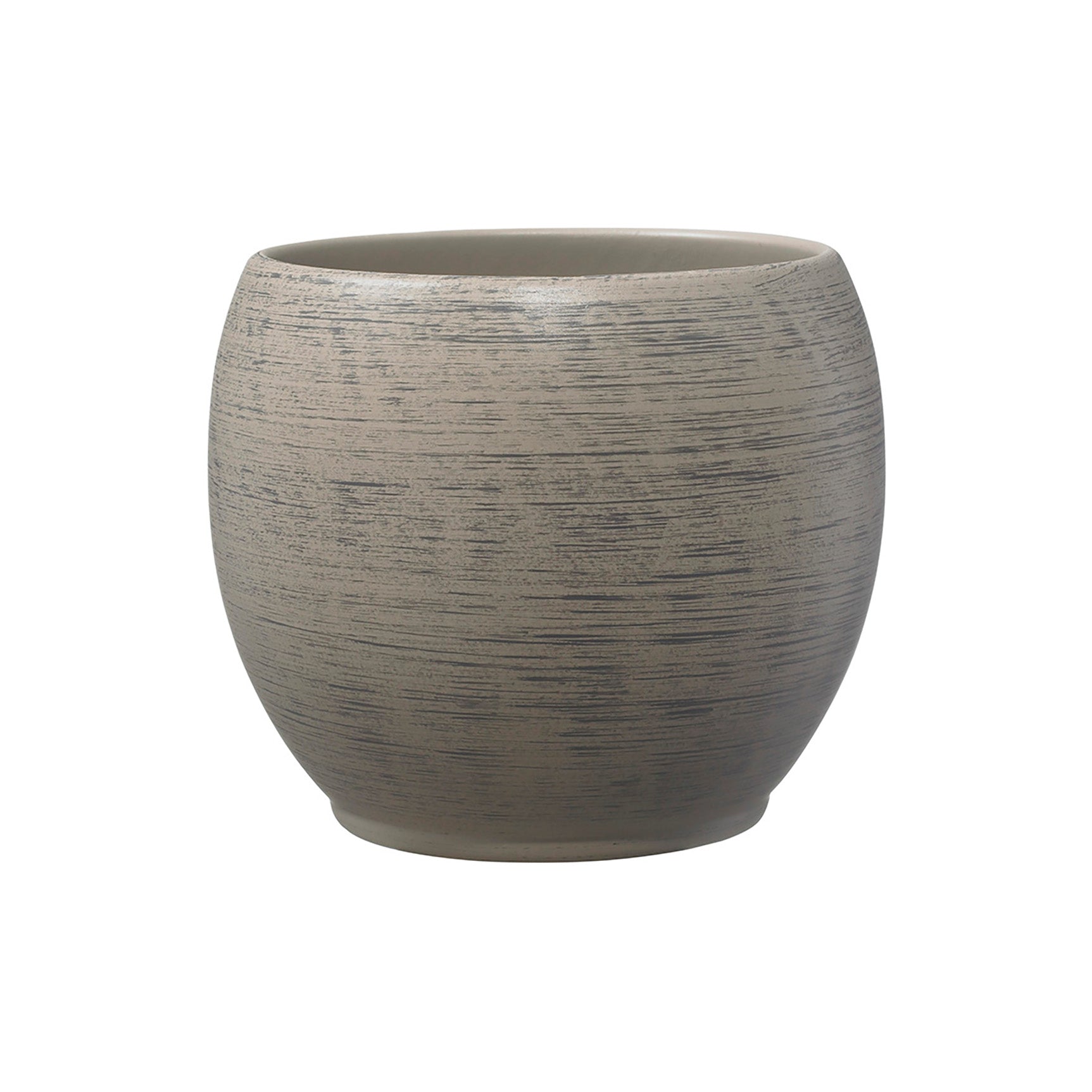 4.7" Wood Optics Brown Ceramic Alberta Fashion Pot