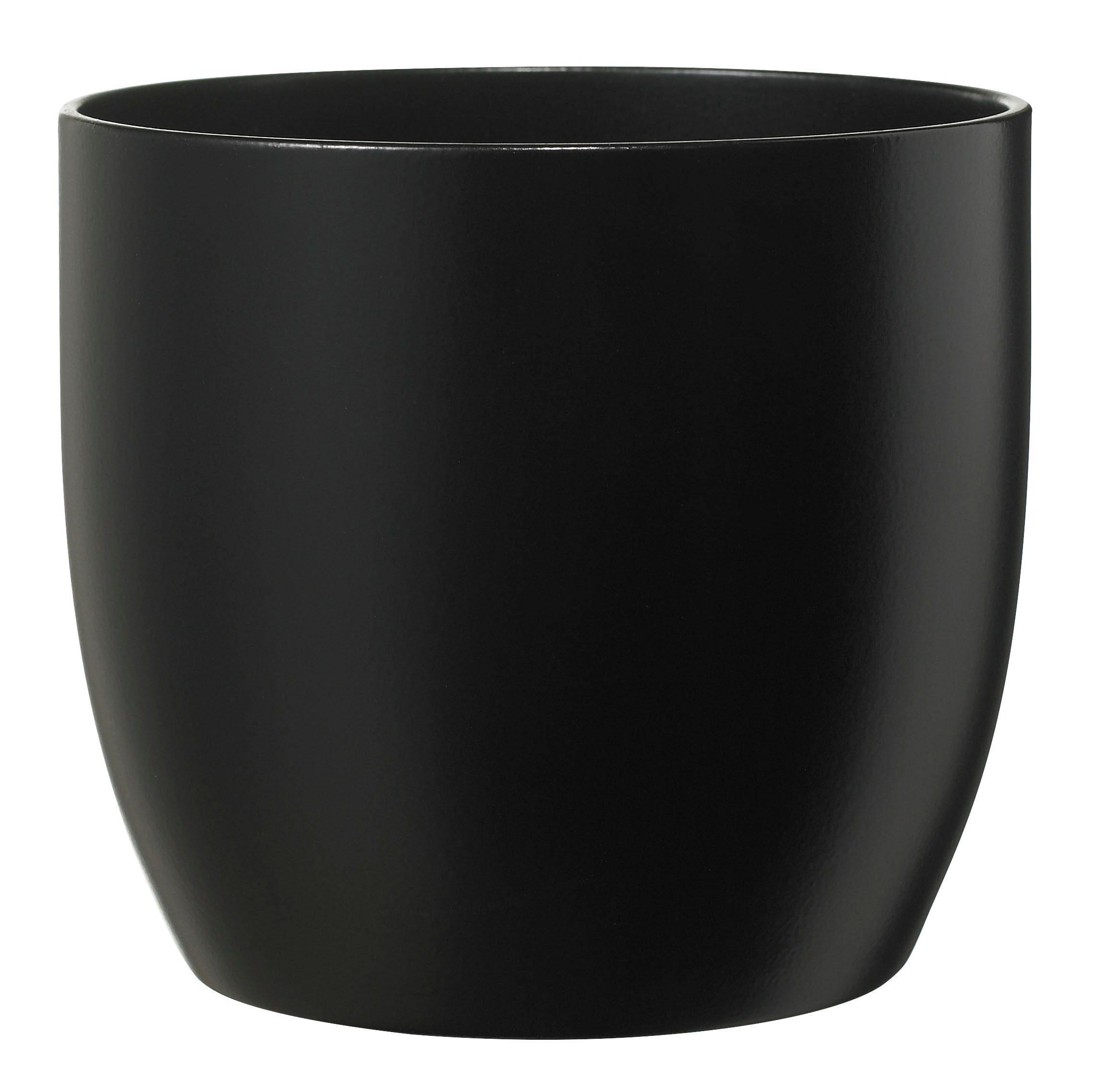 8.3" Matte Black Ceramic Basel Fashion Pot