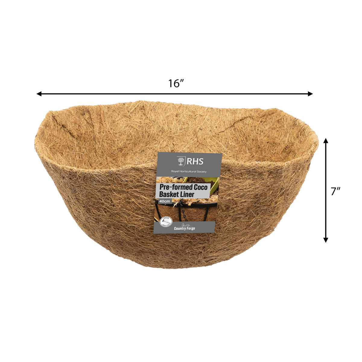 16" Preformed Coco Basket Liner RHS