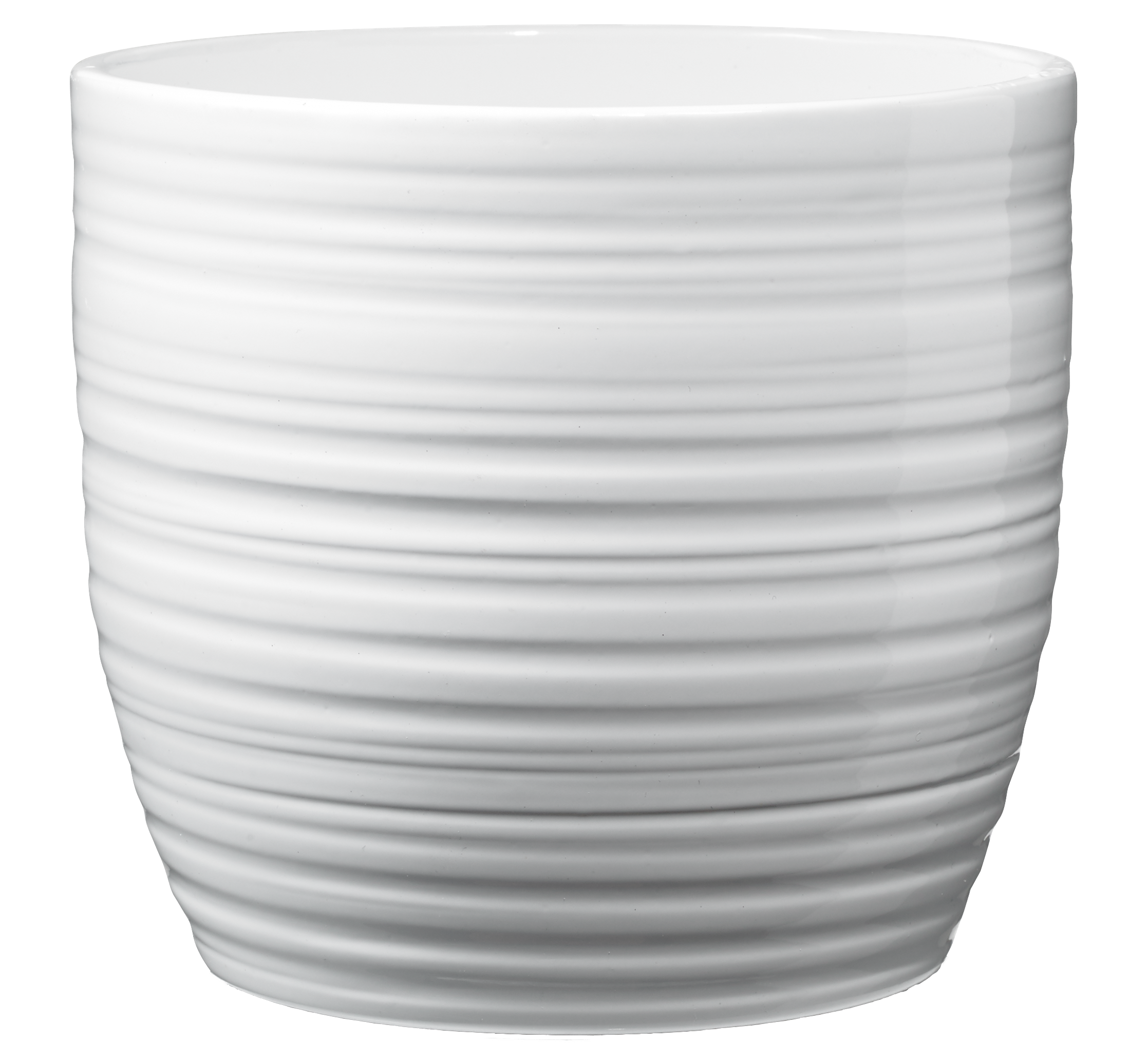 5.1" Shiny White Ceramic Bergamo Pure Pot