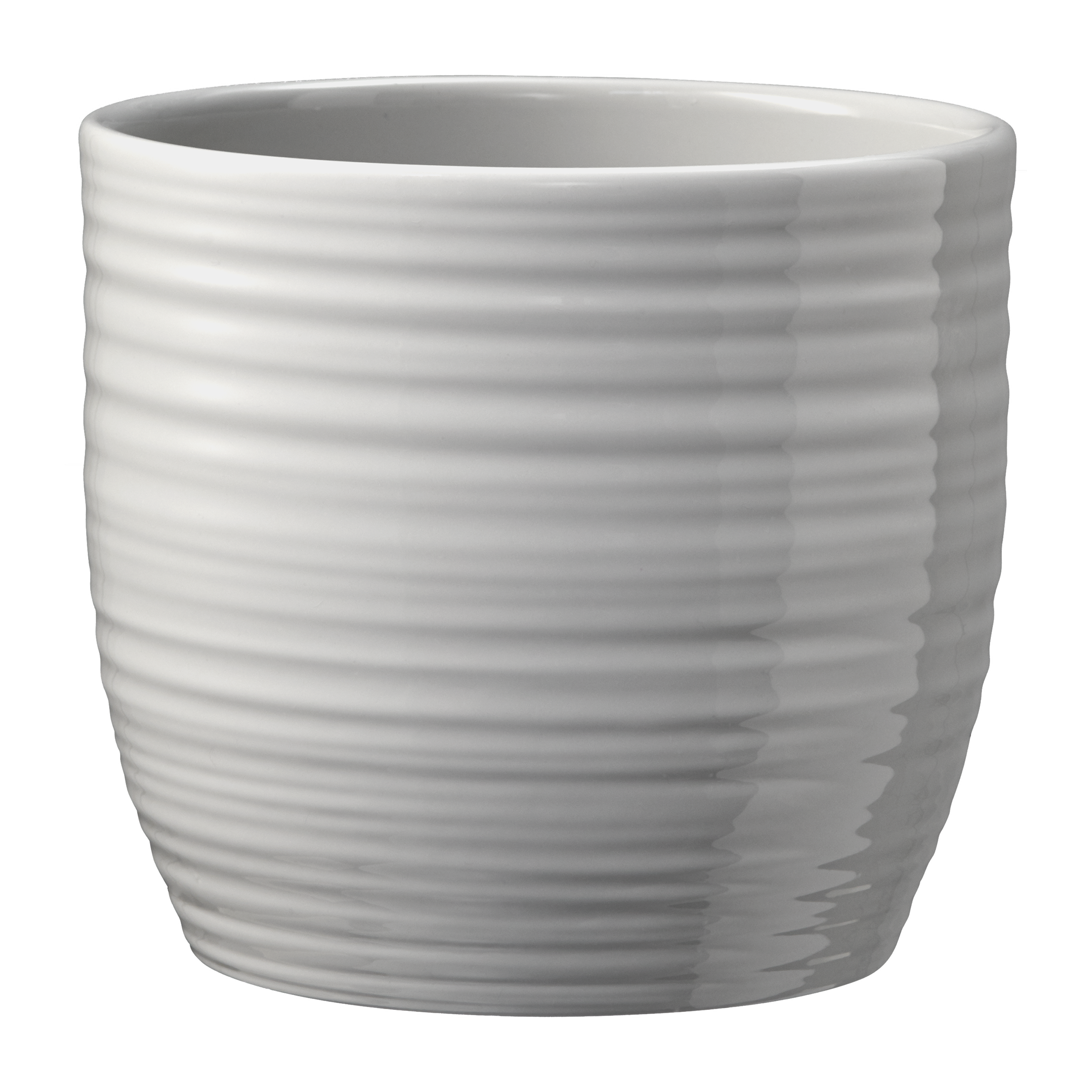 5.1" Shiny Light Gray Ceramic Bergamo Pure Pot