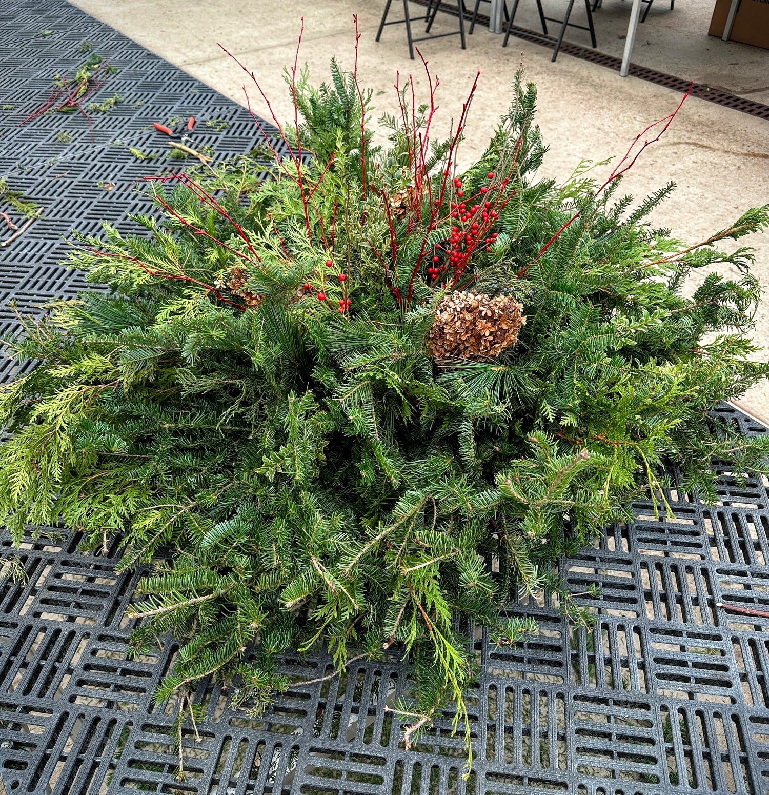 Winter Greenery Grave Pillow Pre-Order