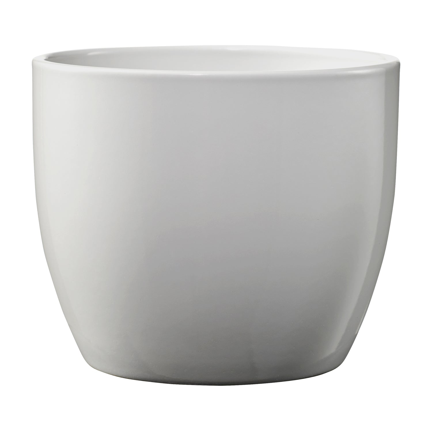 5.1" Shiny Light Gray Ceramic Basel Elegance Pot