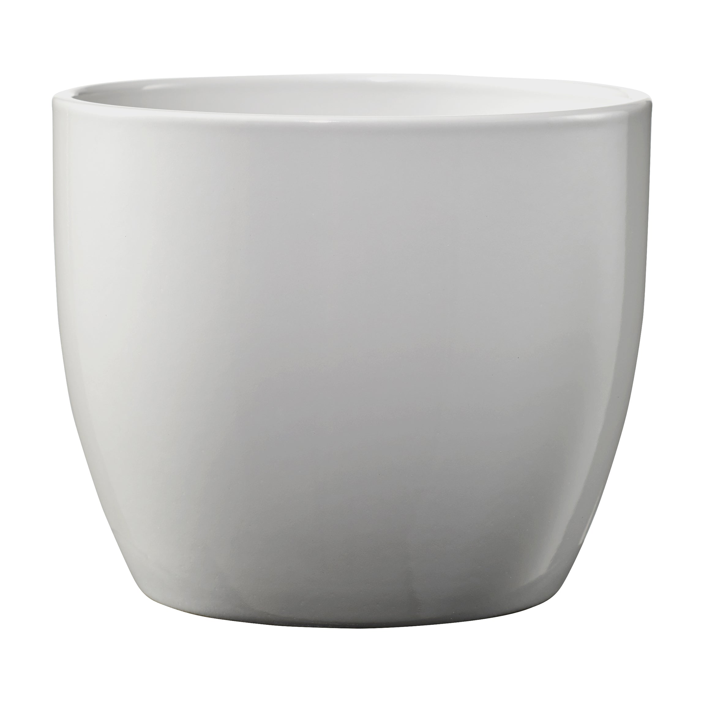 5.1" Shiny Light Gray Ceramic Basel Elegance Pot