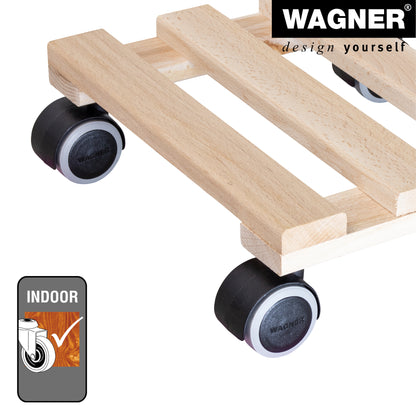 10" Natural Square Wooden Plant Caddy