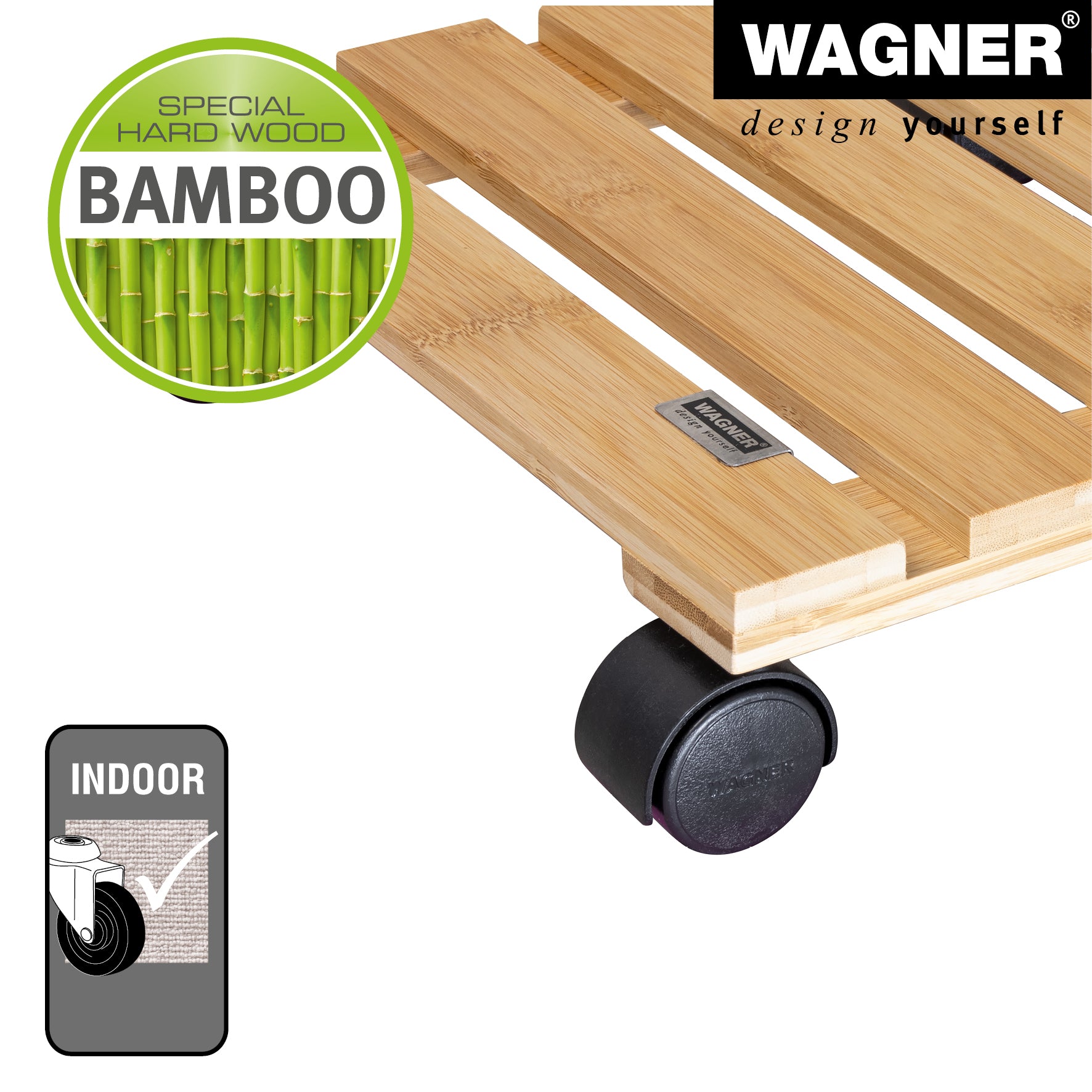 11.4" Square Bamboo Plant Caddy
