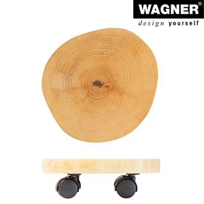 10" Natural Birch Round Wooden Plant Caddy