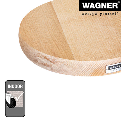 10" Natural Round Wooden Plant Caddy w/No-Show Casters