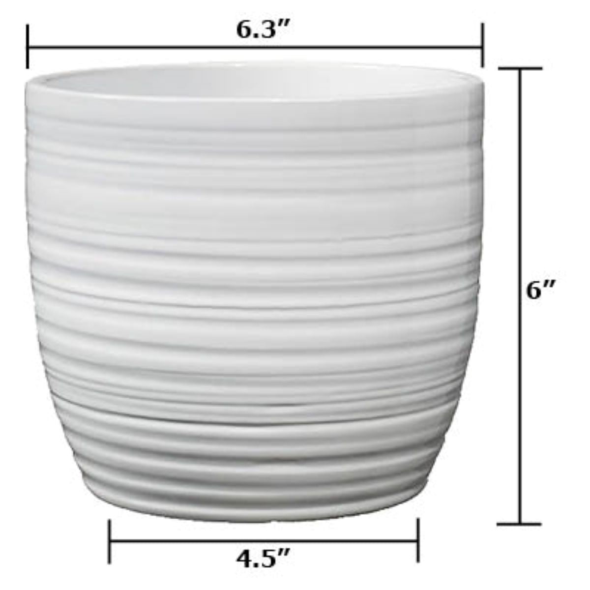 6.3" White Ceramic Bergamo Pot