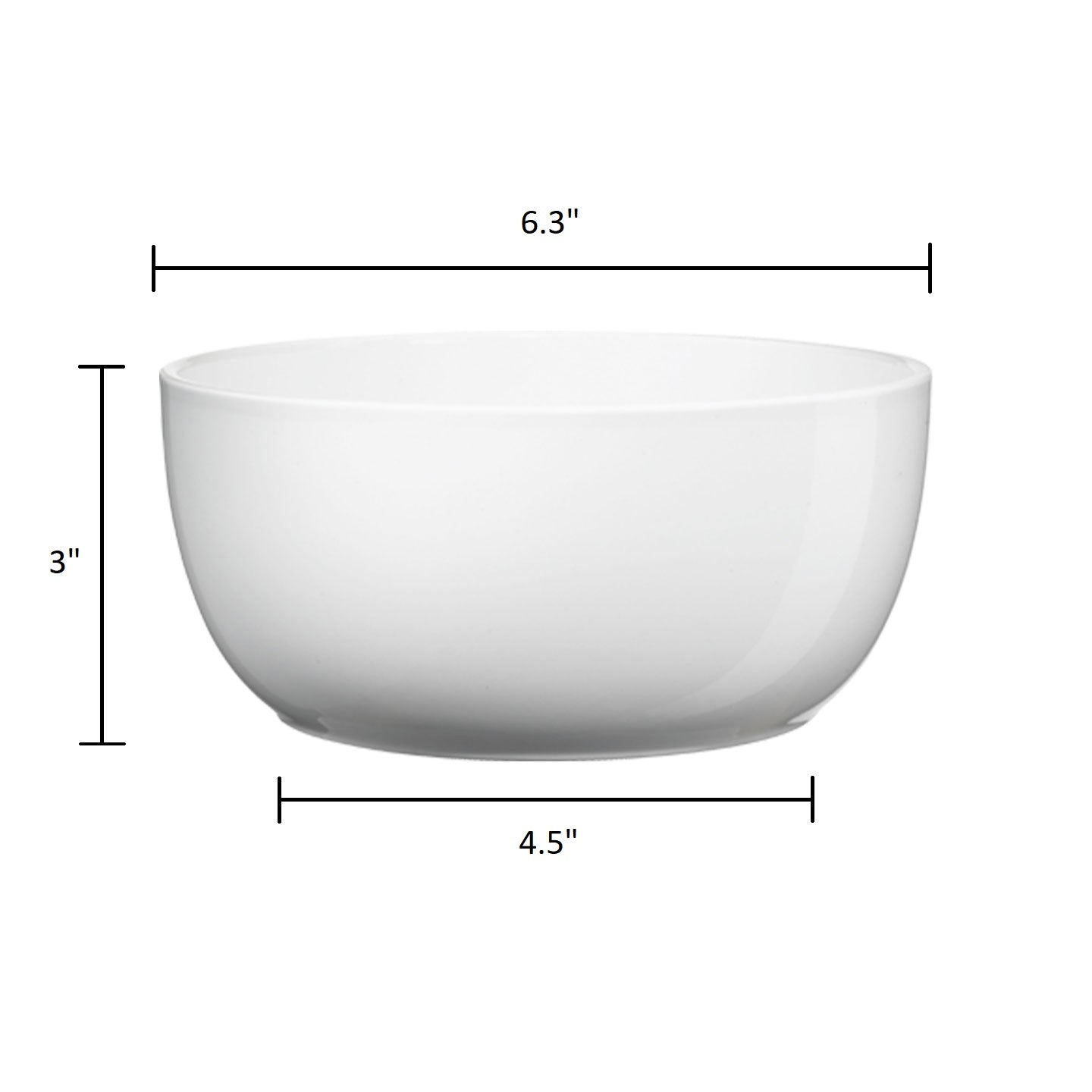 6.3" Shiny White Ceramic Basel Full Color Pot