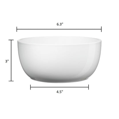 6.3" Shiny White Ceramic Basel Full Color Pot