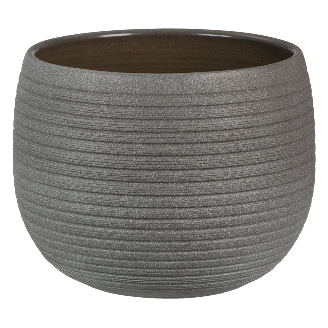 9.25" Umber Stone Ceramic Linara Pot