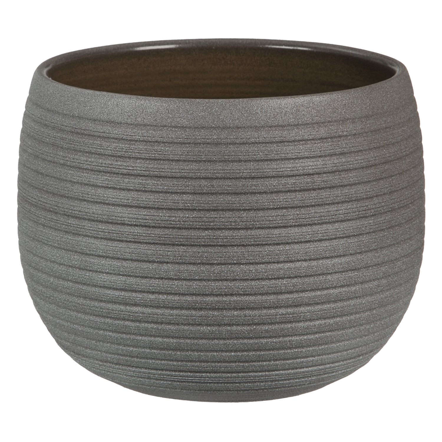 9.25" Umber Stone Ceramic Linara Pot