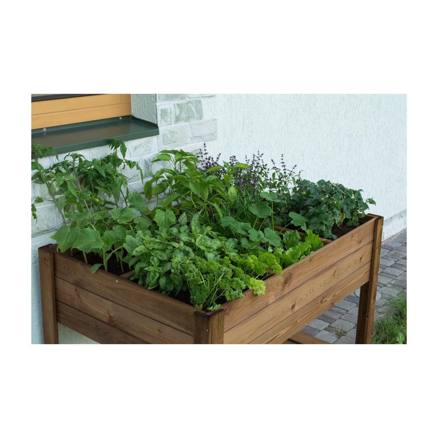 Rectangular Raised Bed with Shelf