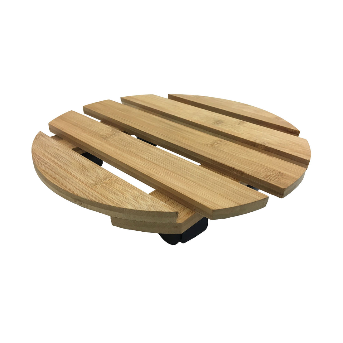11.4" Round Bamboo Plant Caddy