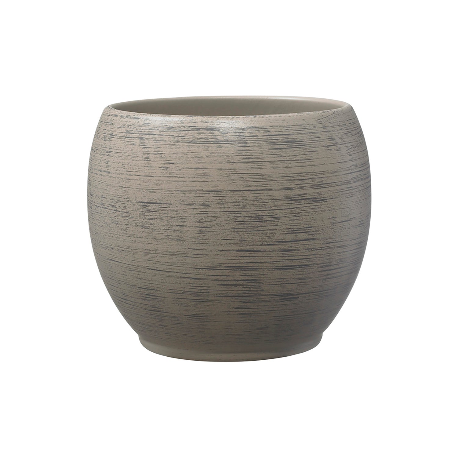 4.7" Wood Optics Brown Ceramic Alberta Fashion Pot