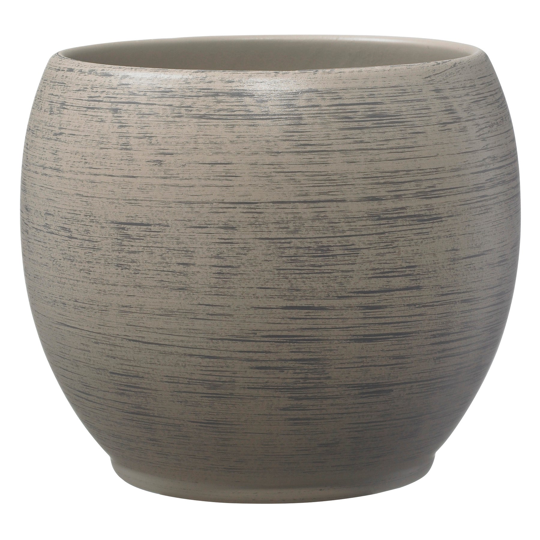 5.9" Wood Optics Brown Ceramic Alberta Fashion Pot