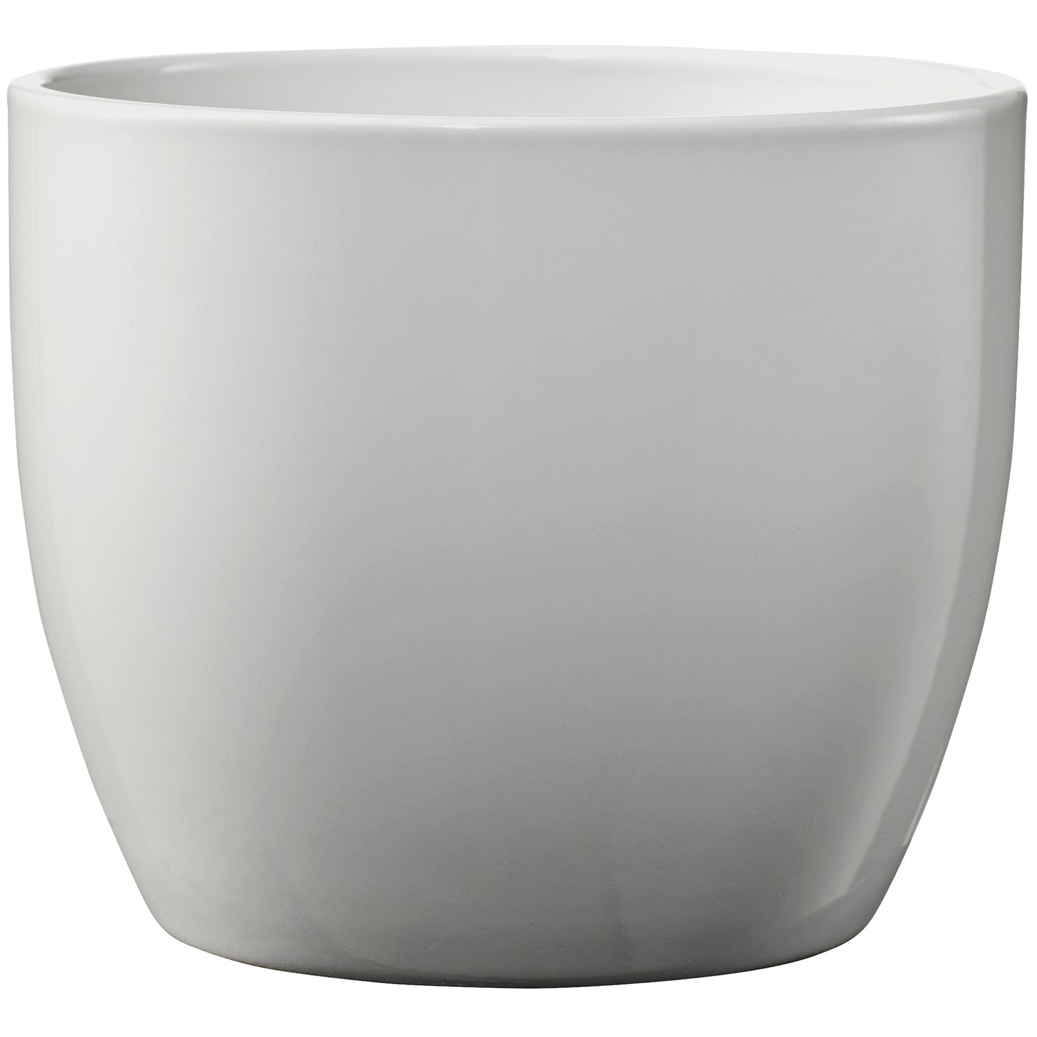 6.3" Shiny Light Gray Ceramic Basel Elegance Pot