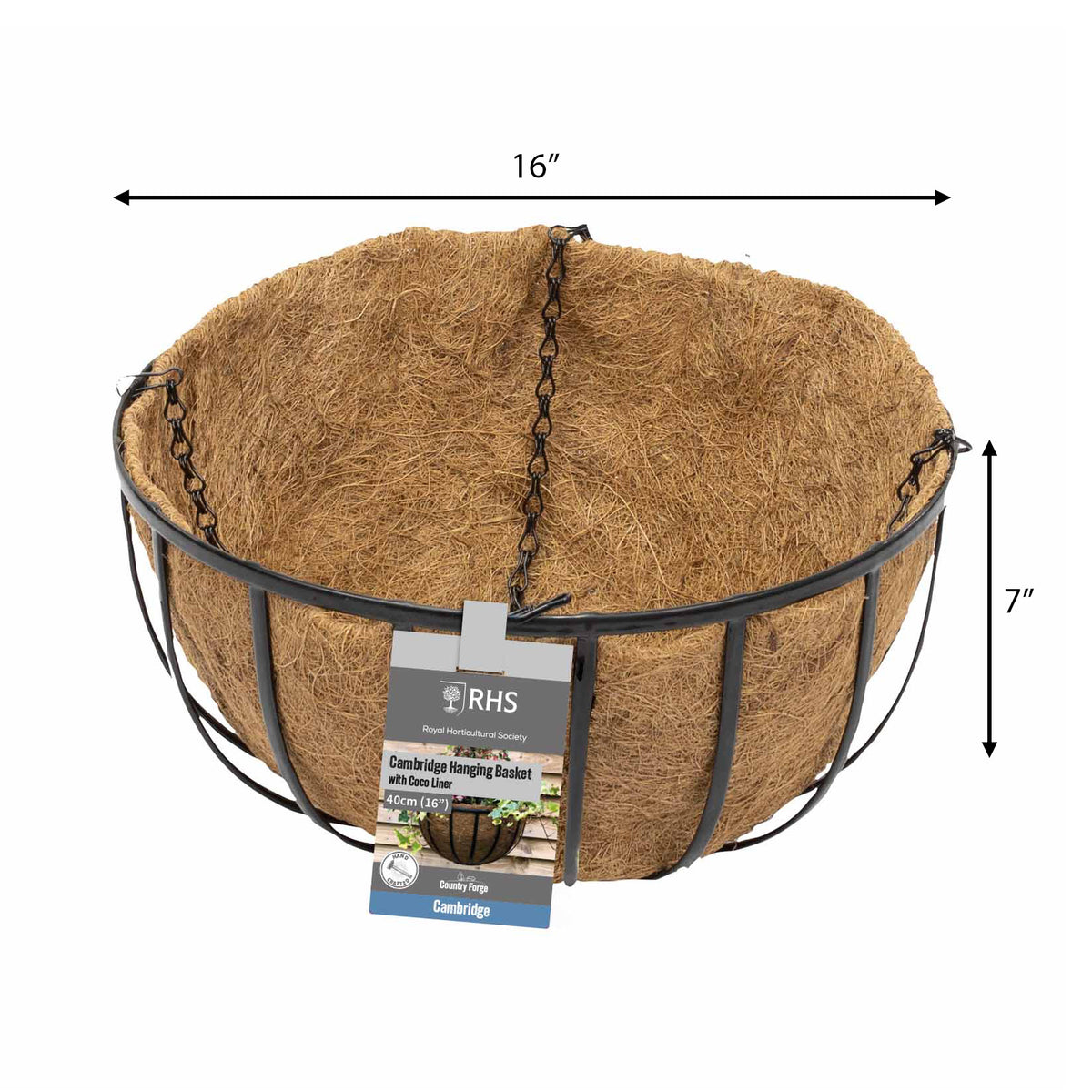 16" Cambridge Premium Hanging Basket with Coco Liner RHS