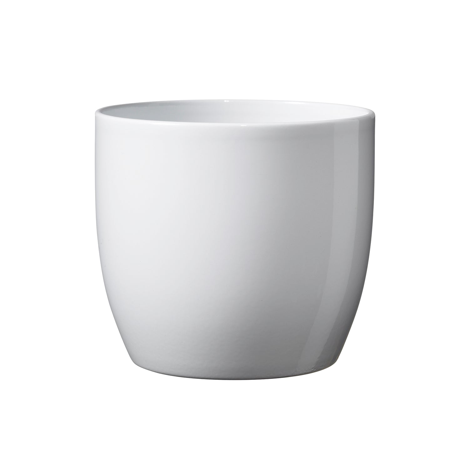 3.1" Shiny White Ceramic Basel Full Color Pot