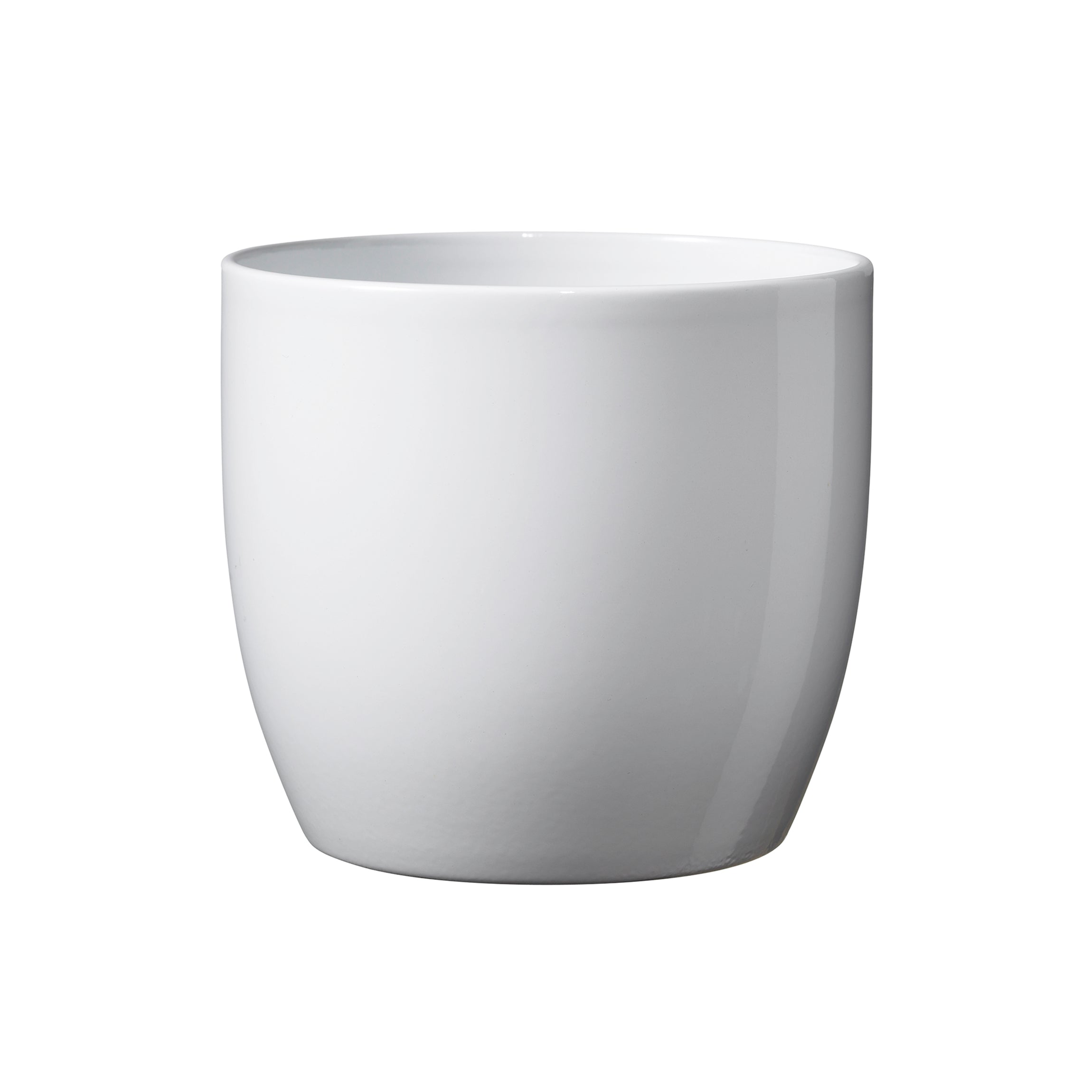 3.1" Shiny White Ceramic Basel Full Color Pot
